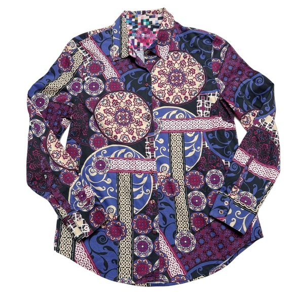 Robert Graham Tops - {Robert Graham} “Classic Fit” Long Sleeve Button Down Paisley Blouse Shirt Top